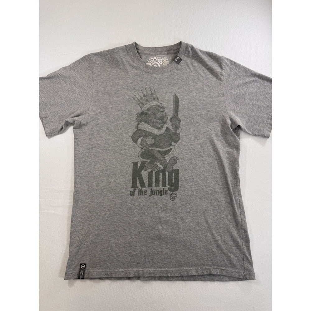 LRG Lifted Research Group Mens T Shirt Medium "King Of The Jungle" Lion Print